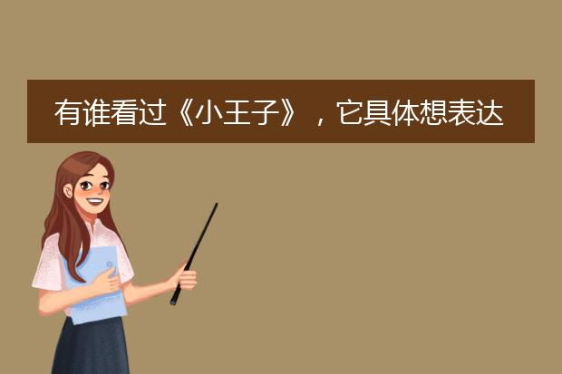 有谁看过《小王子》,它具体想表达什么?