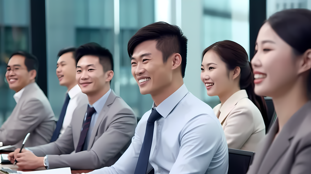 亚洲商务人士开会摄影图版权图片下载