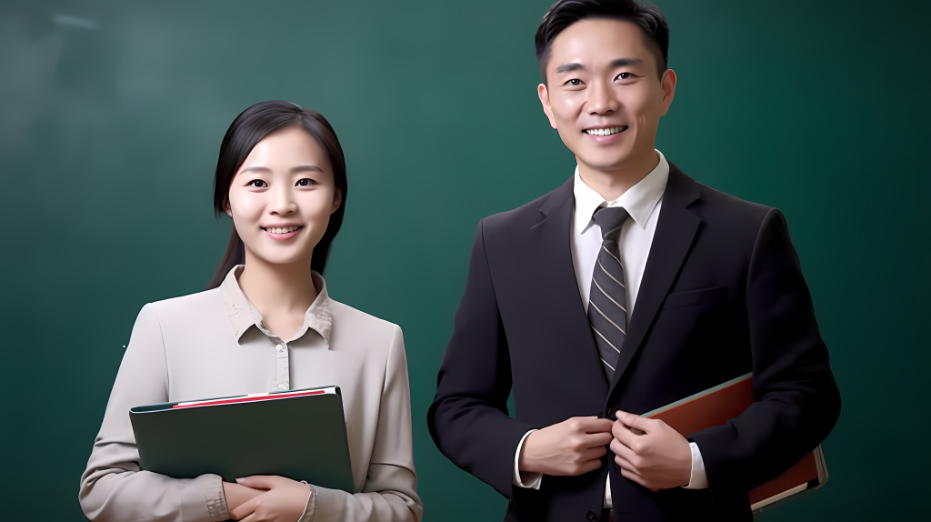 男老师和女老师合照高清图版权图片下载