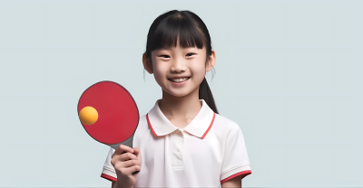 活力少女挥舞乒乓球拍摄影图