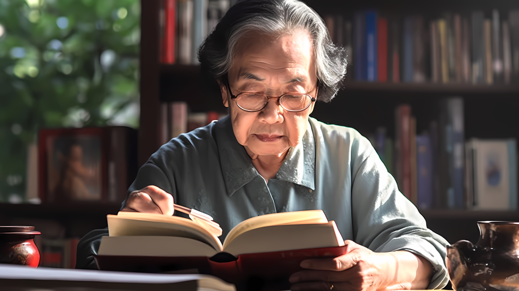 中国老年人学习班摄影版权图片下载