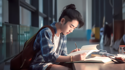 亚洲留学生摄影图