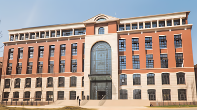校园教学楼建筑实景摄影图