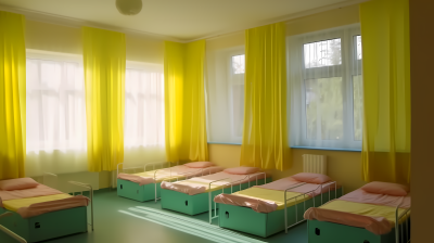 幼儿园舒适明亮宿舍摄影图片