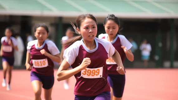 学校春季运动会比赛实景摄影图