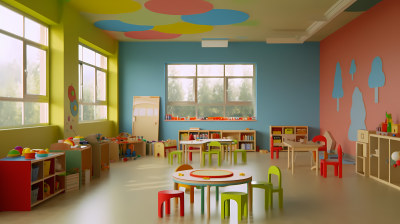 幼儿园教室可爱布置摄影图片