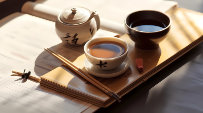 手卷茶香生态工艺美感光泽柔和摄影图片