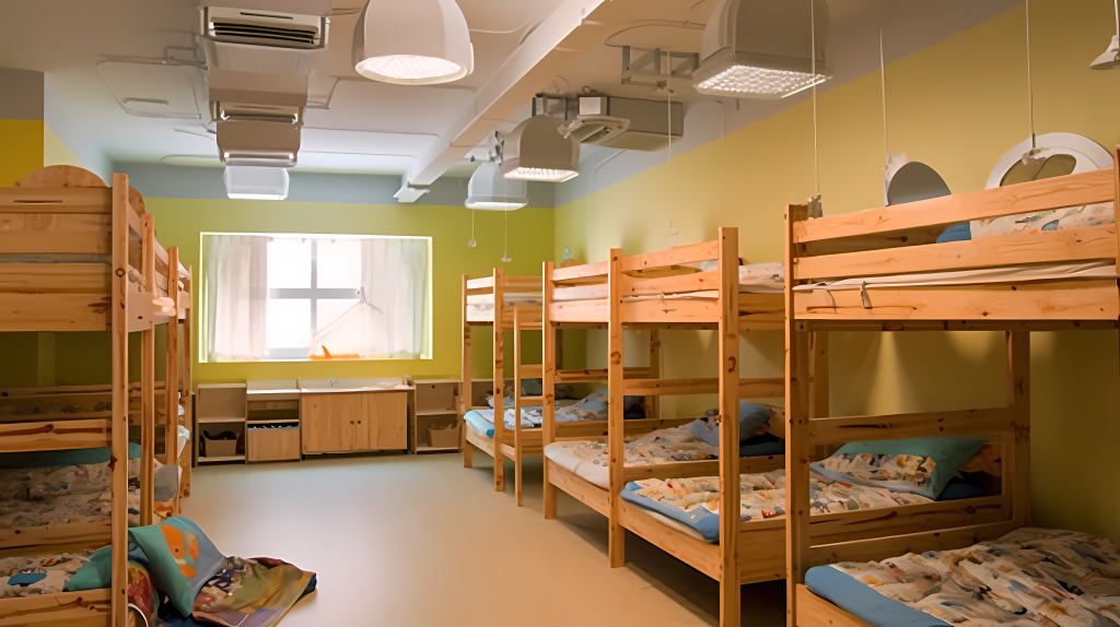 学生宿舍上下铺摄影图片