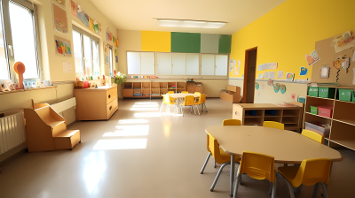 幼儿园教室明亮实拍摄影图片