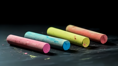 黑色背景下的粉色粉笔图