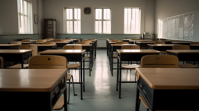 大学教室桌椅摄影图