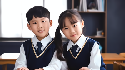 校园生活中的亚洲学生摄影图片