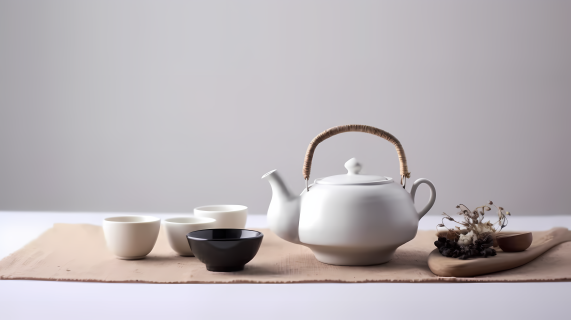黑白茶具典雅高清图