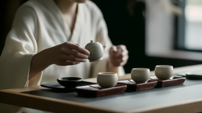 简约茶具茶艺摄影图片