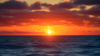 海上美丽的落日
