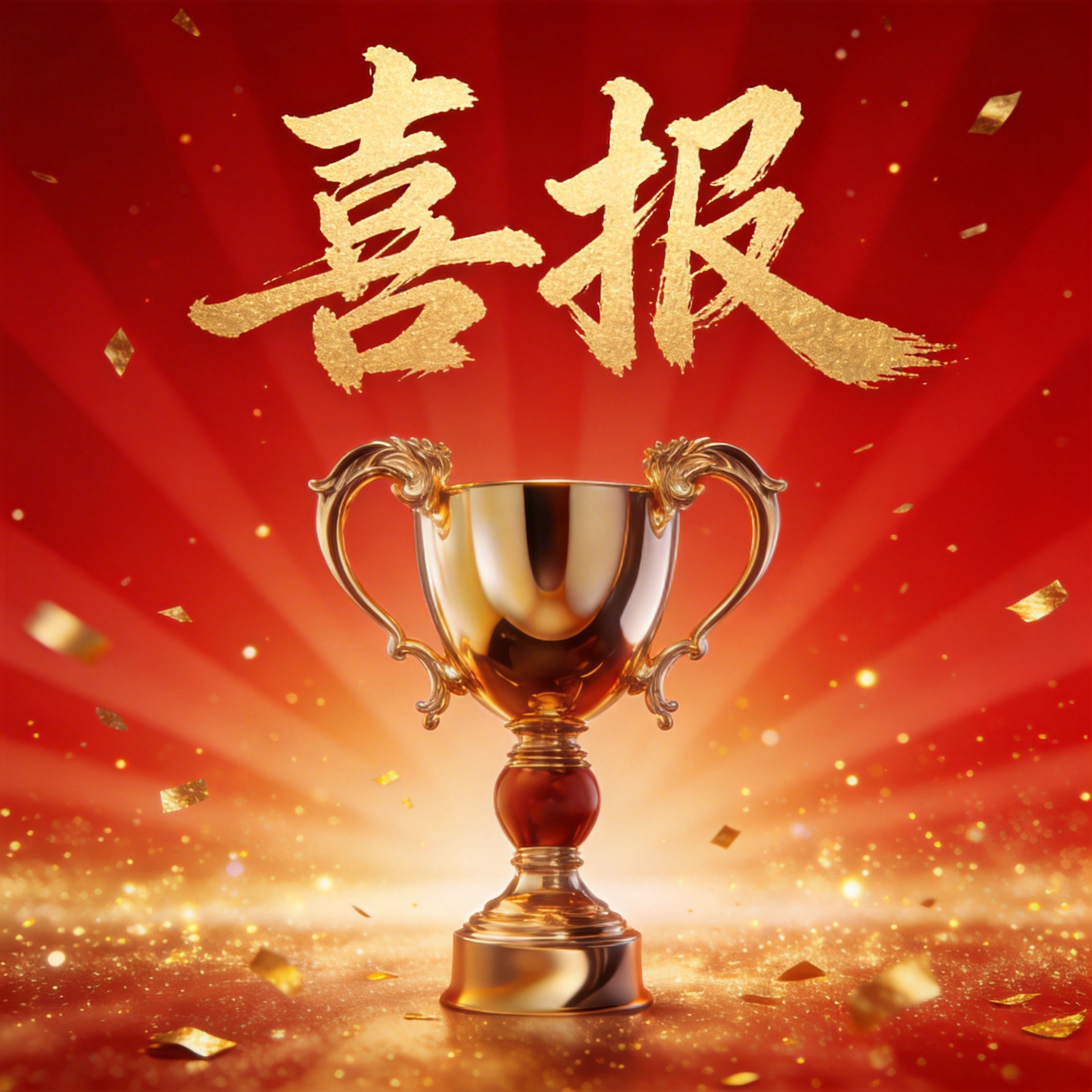 红色喜报金色飘带微信公众号次图