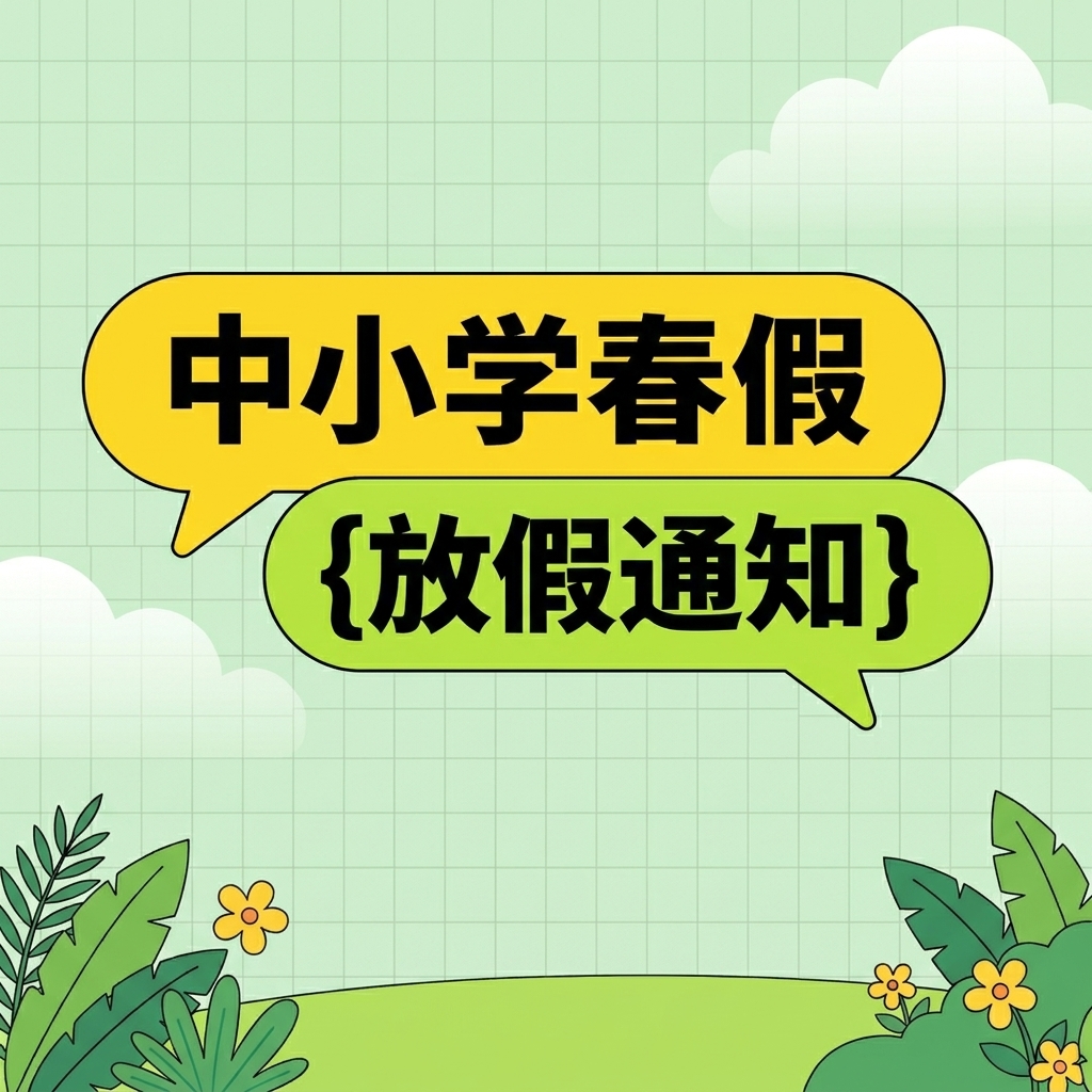 春假放假通知绿色简约微信公众号次图