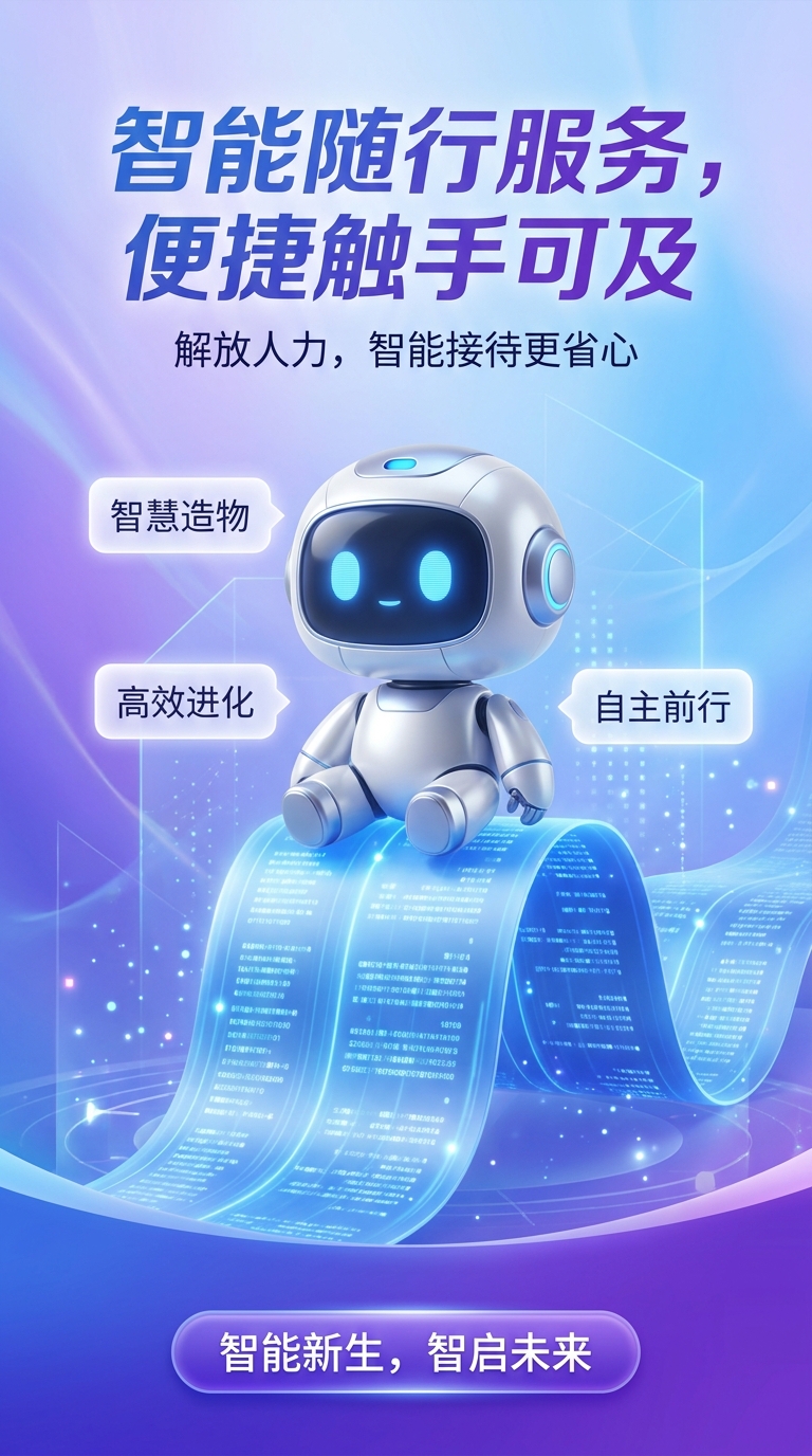 智能机器人智能接待更省心手机海报