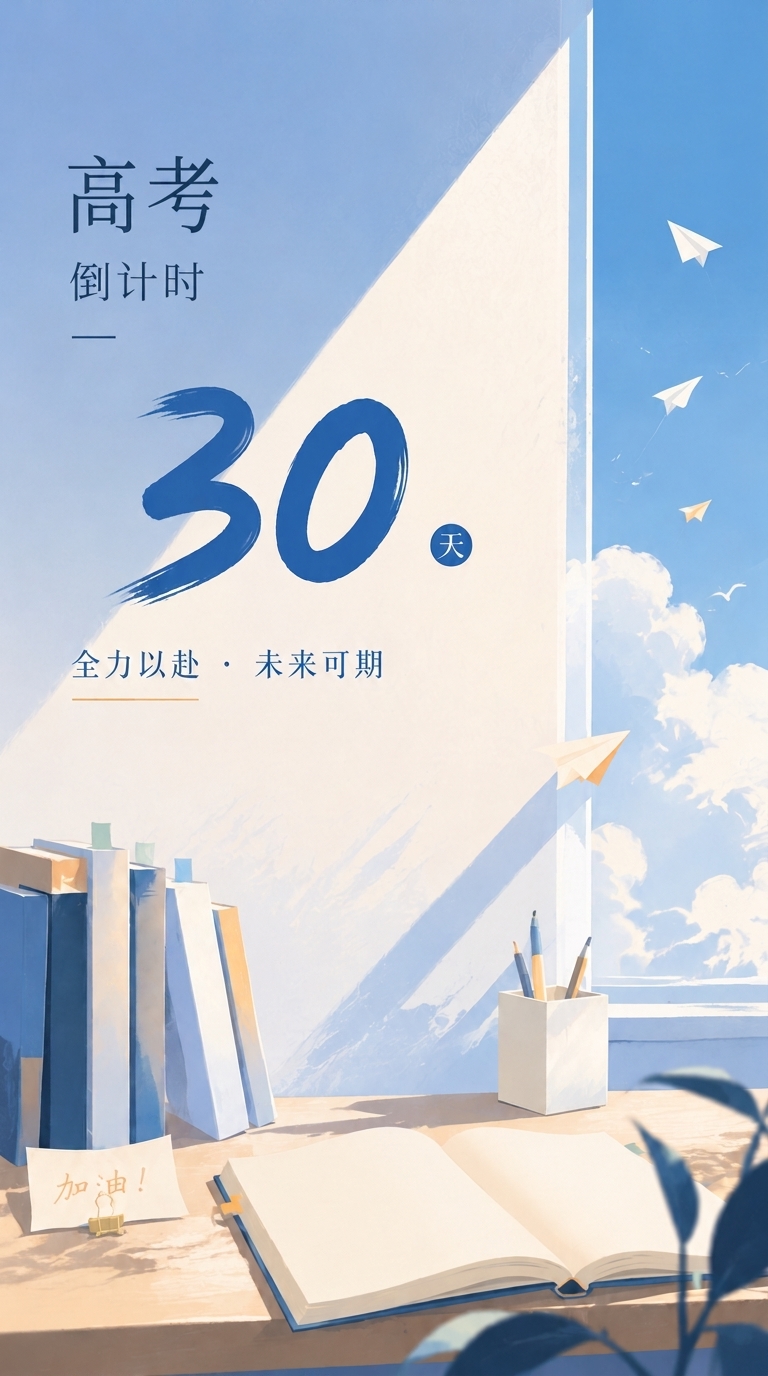高考倒计时全力以赴未来可期手机海报