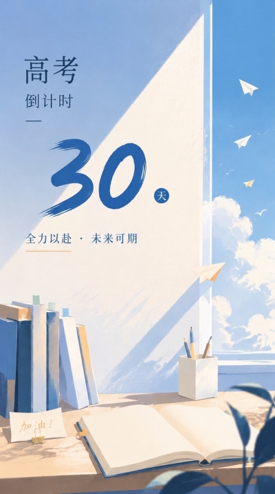 高考倒计时全力以赴未来可期手机海报