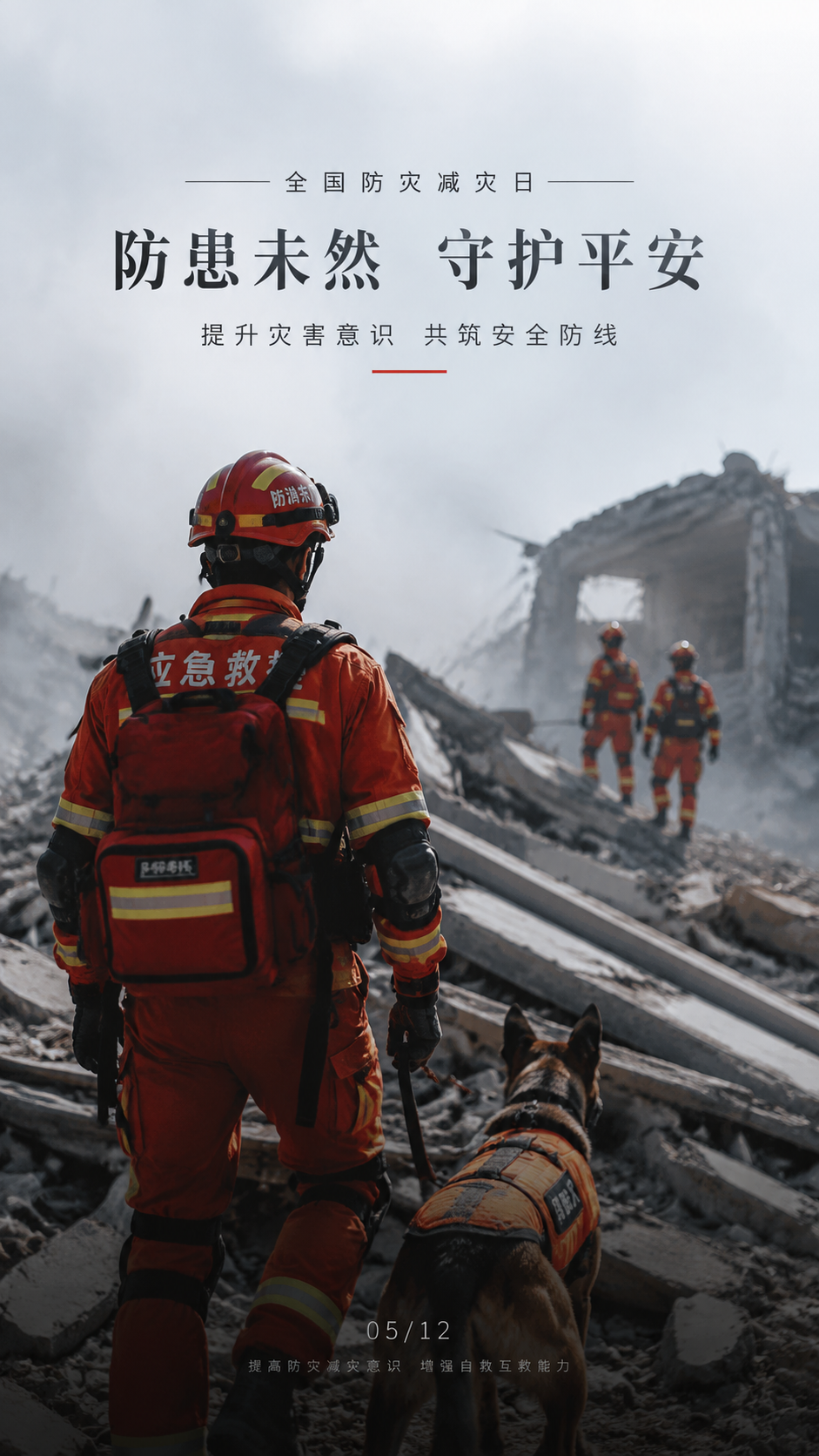 全国防灾减灾日防患未然手机海报