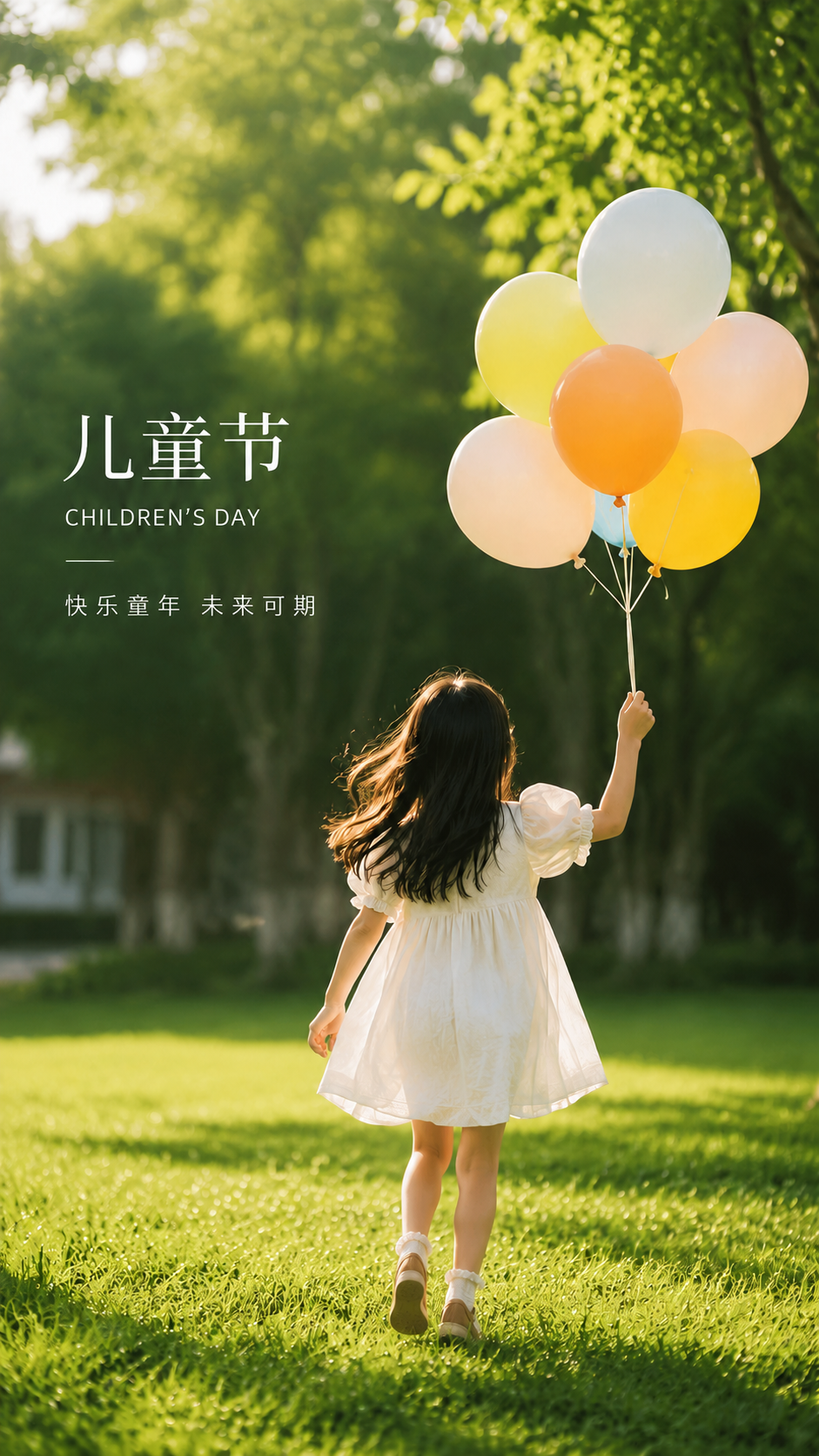 儿童节快乐童年未来可期简约手机海报