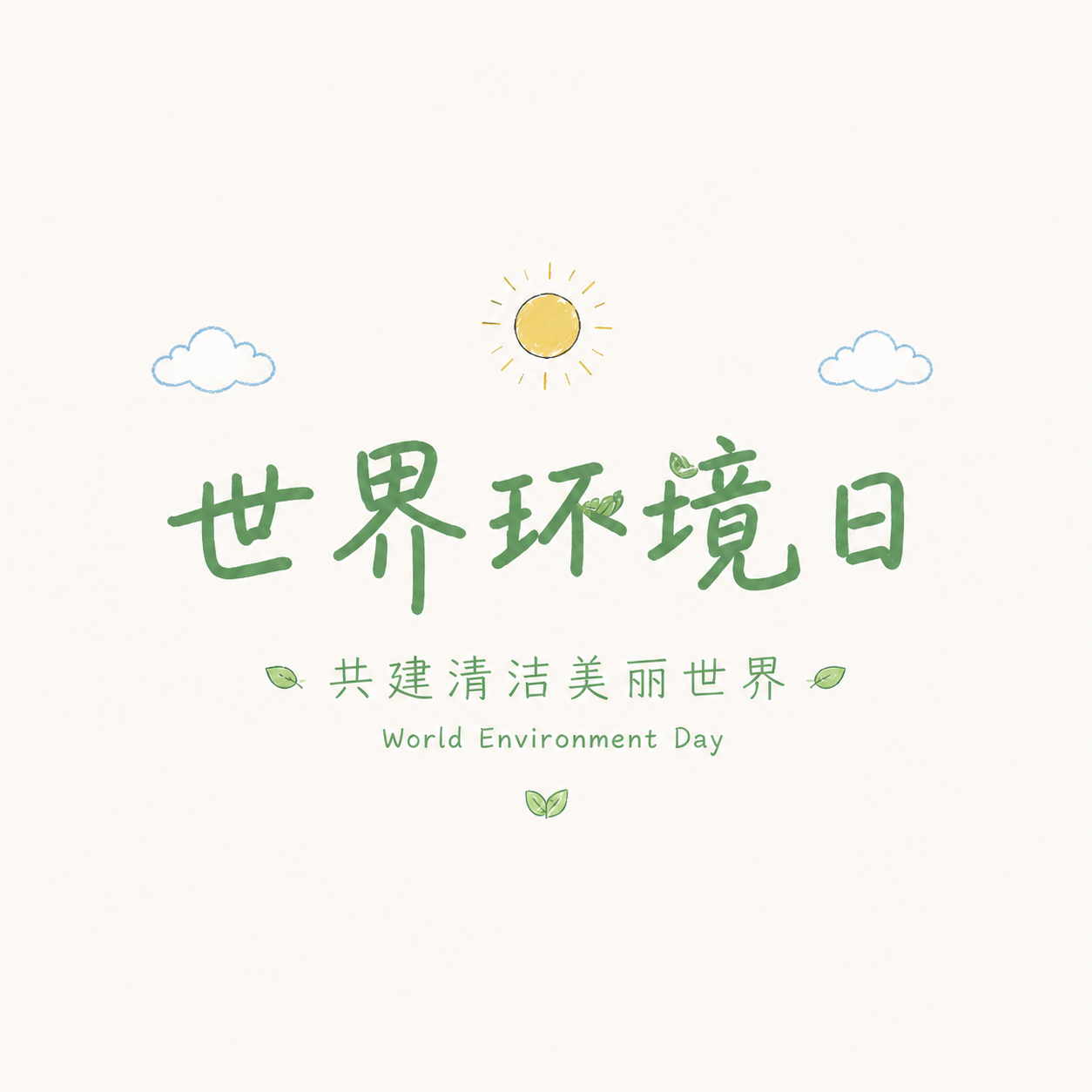 世界环境日卡通风微信公众号次图
