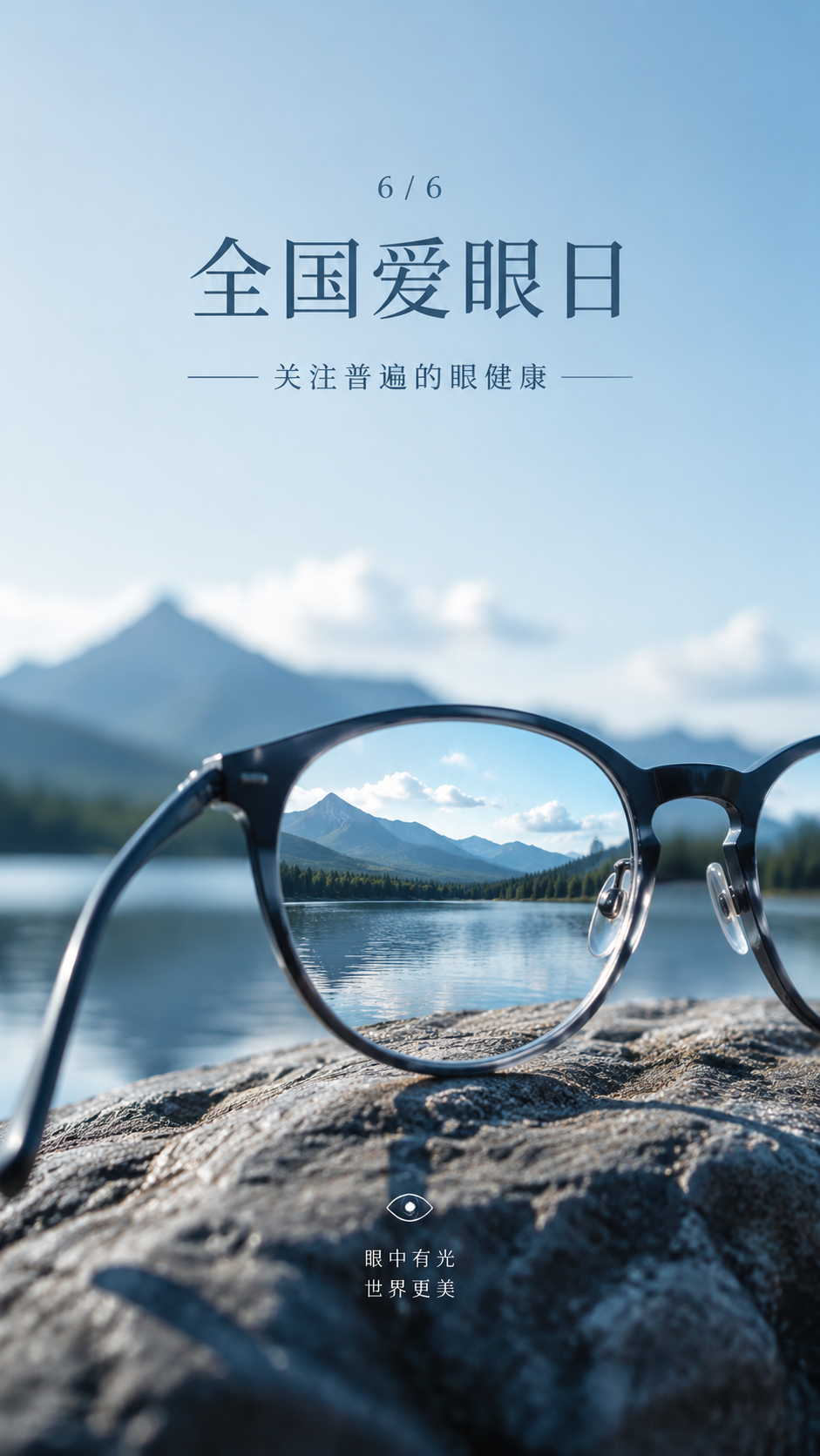 全国爱眼日关注普遍的眼健康手机海报