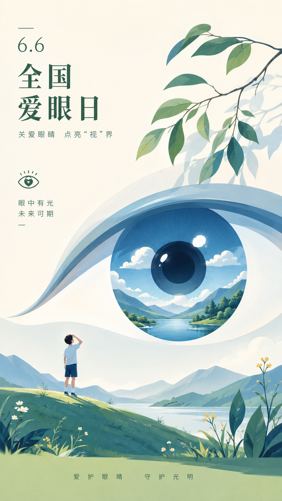 全国爱眼日护眼成长手机海报