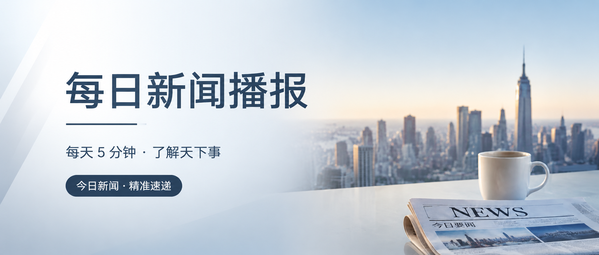 新闻播报实景宣传微信公众号首图