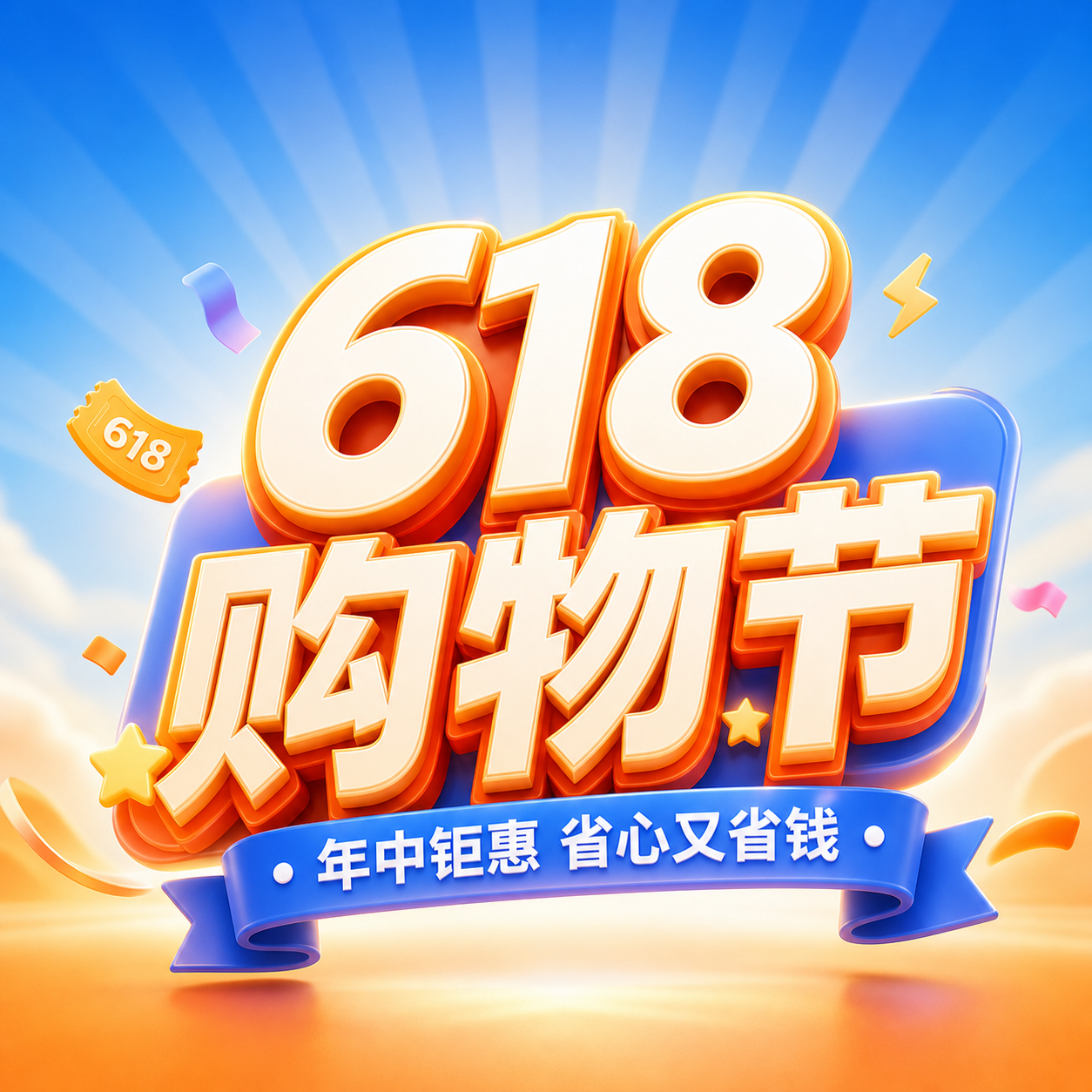 618购物节3D立体风微信公众号次图