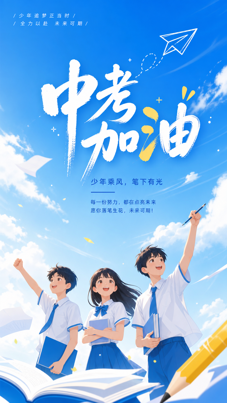 中考加油独占鳌头创意手机海报