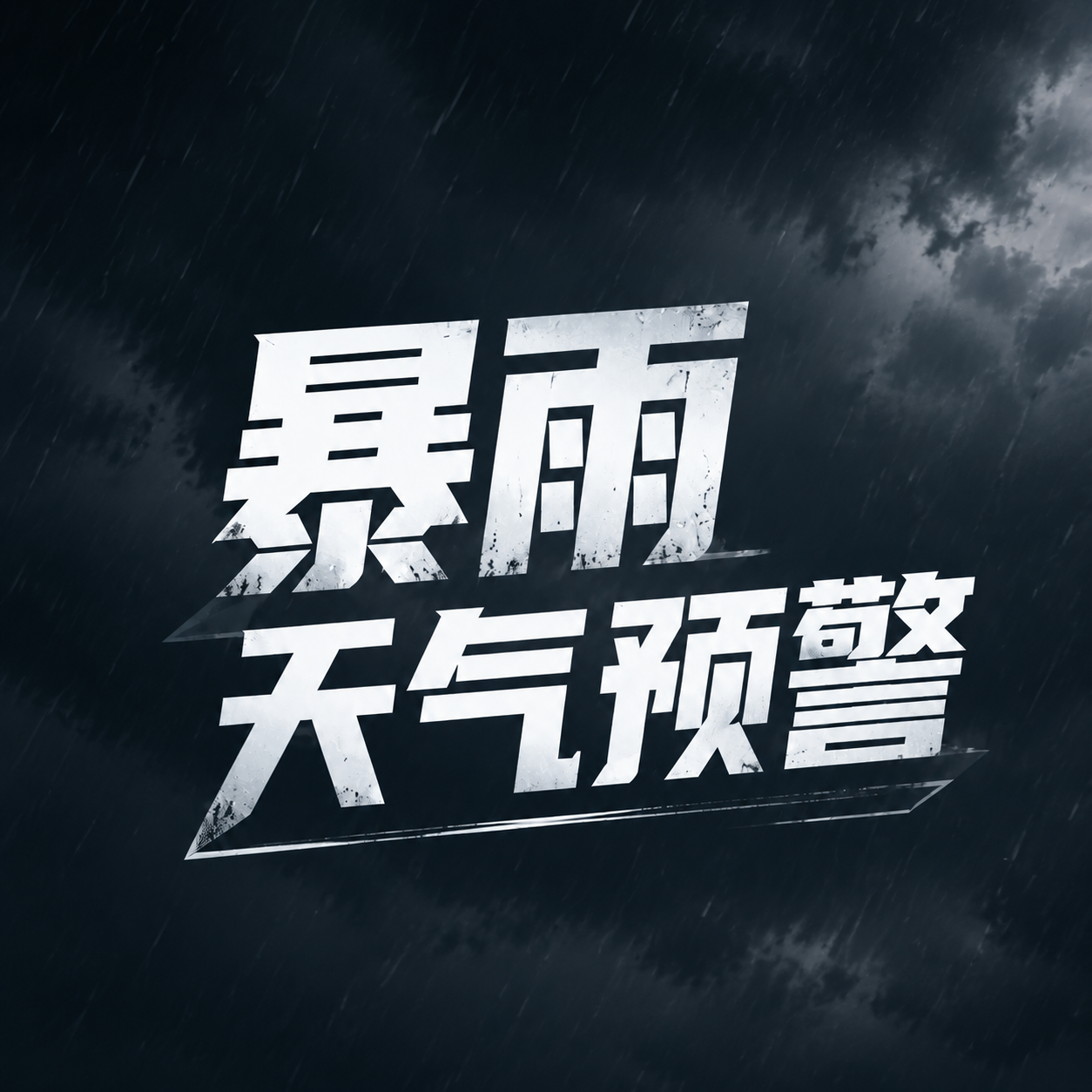 暴雨天气预警简约微信公众号次图