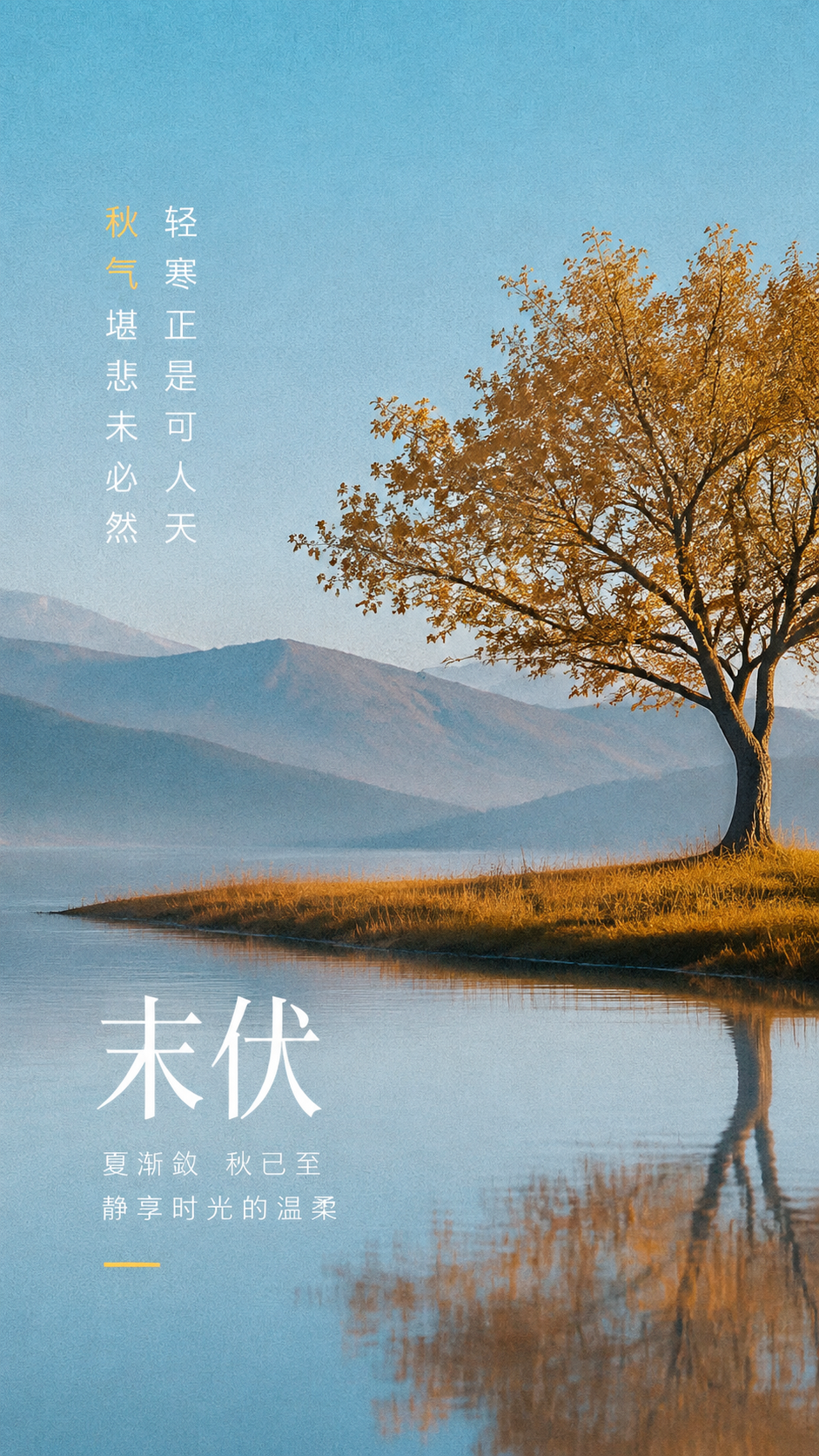 末伏时节清心纳凉实景宣传手机海报