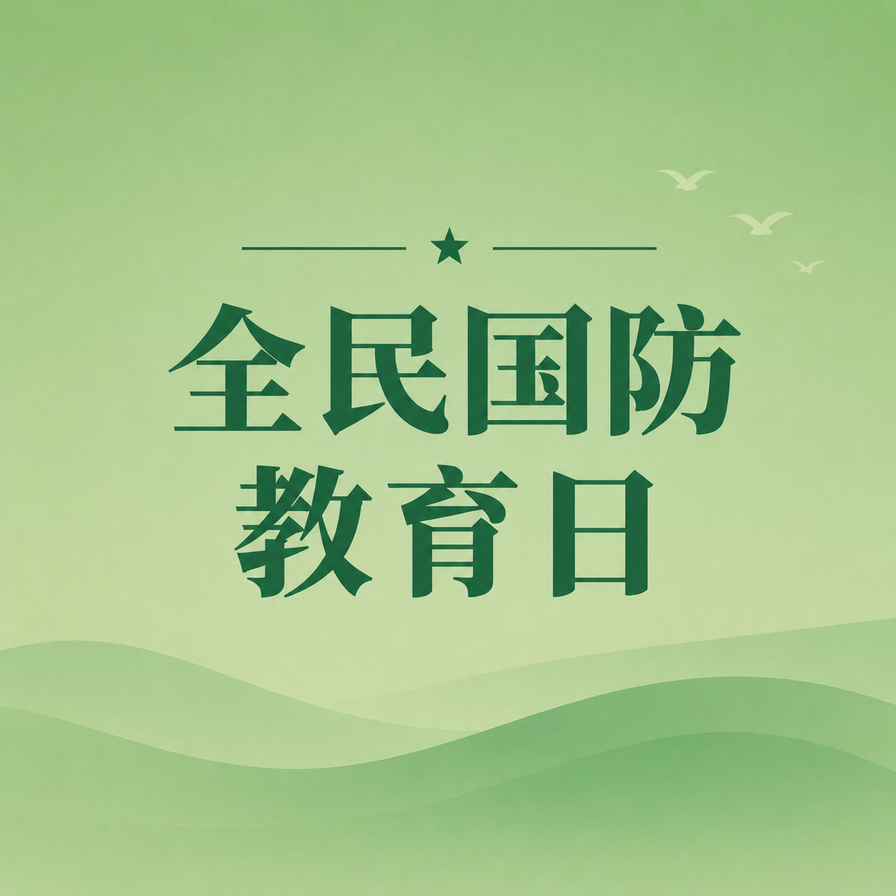 全民国防教育日简约通用微信公众号次图