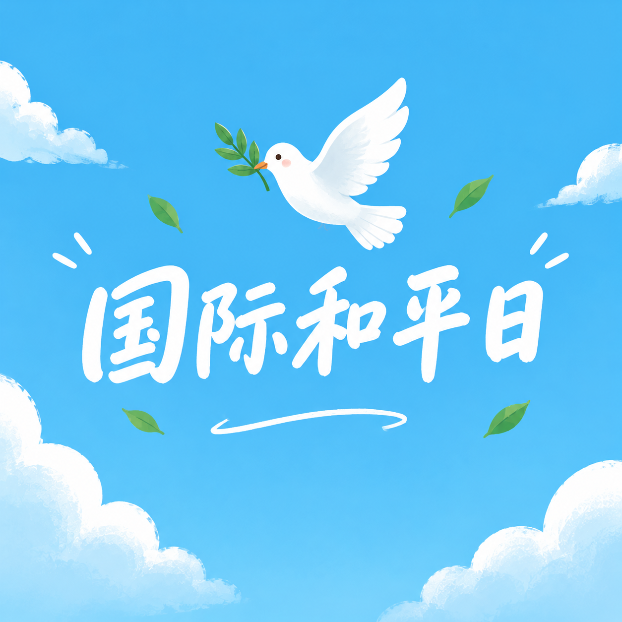 国际和平日卡通风微信公众号次图