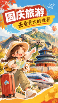 国庆长假旅行计划攻略手机海报