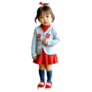 可爱插画小女孩素材