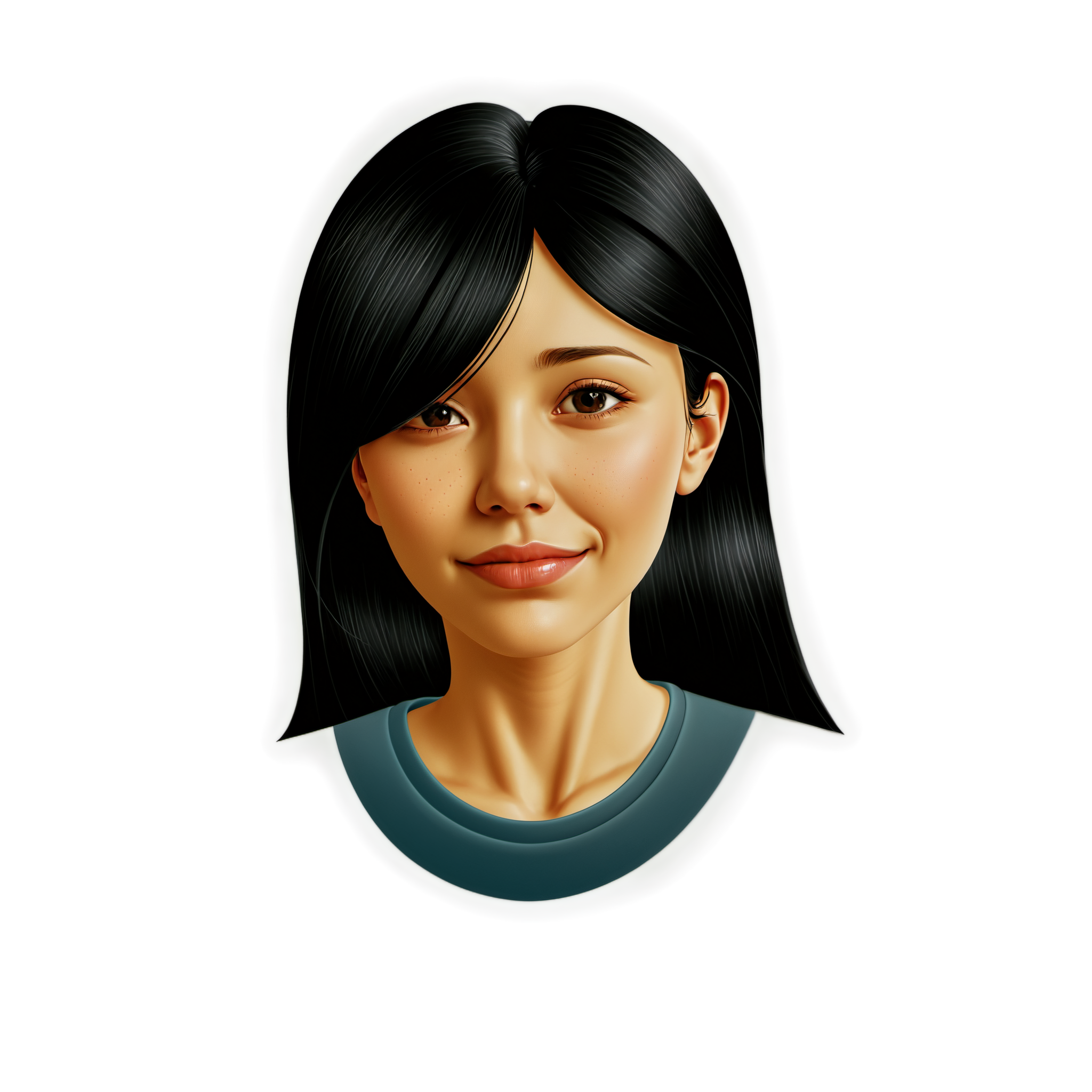 插画女性头像PNG素材