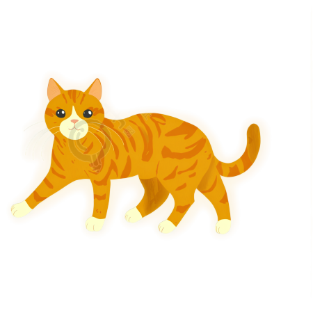 橙色猫咪插画素材
