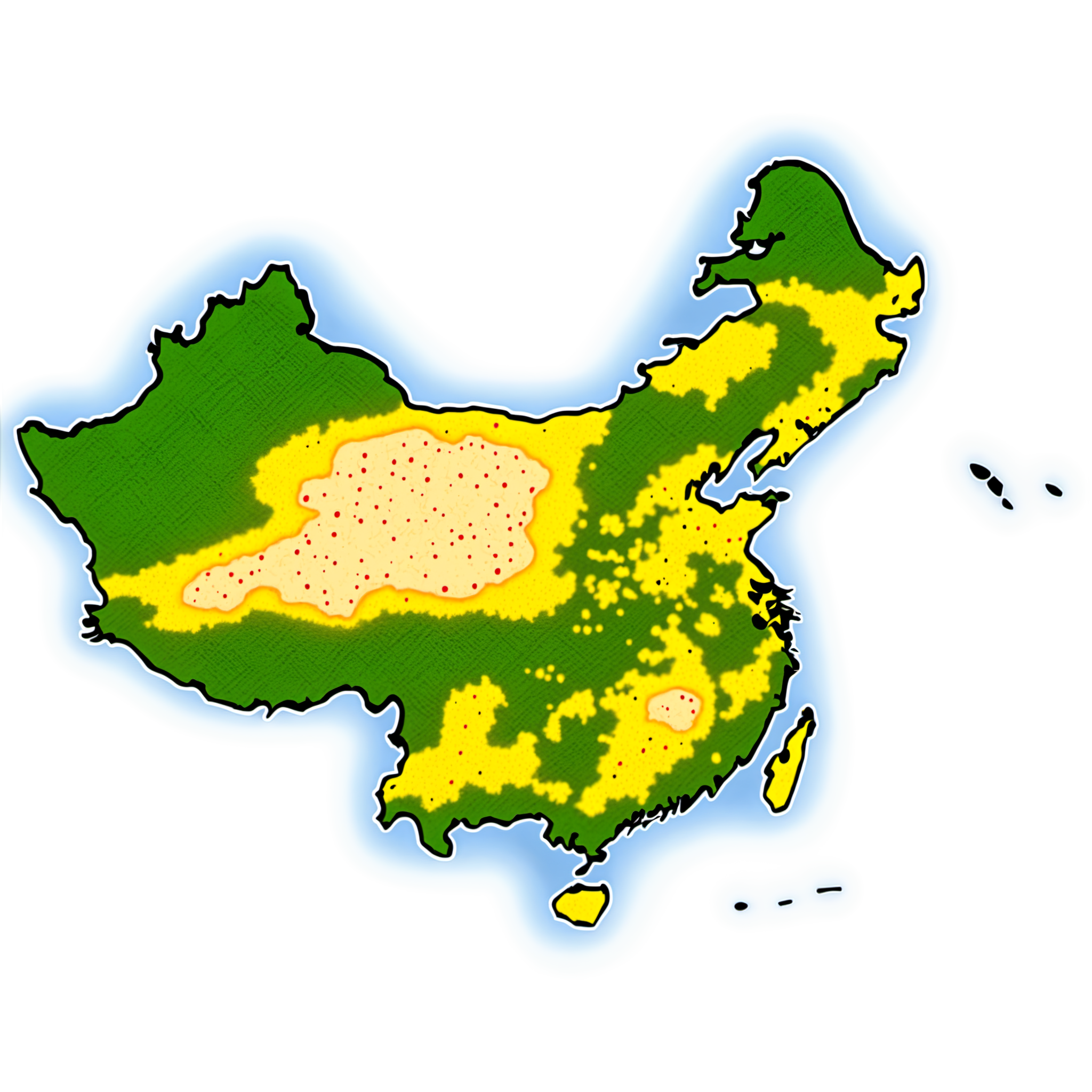 中国地图插画素材库