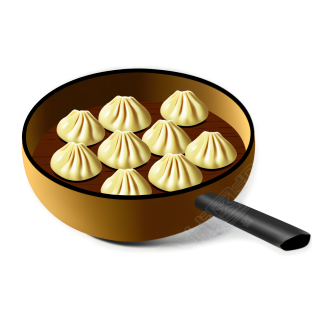 饺子制作插画素材