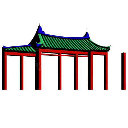 安徽风格建筑插图PNG素材