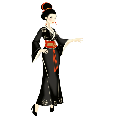 古代服饰美女插画素材下载