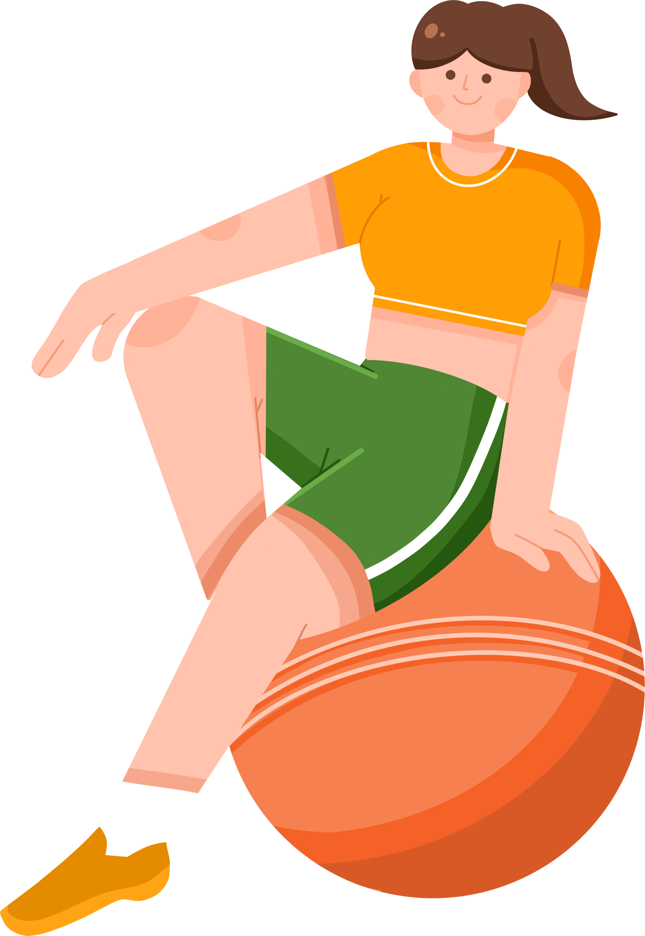 女孩坐瑜伽球制作技巧！