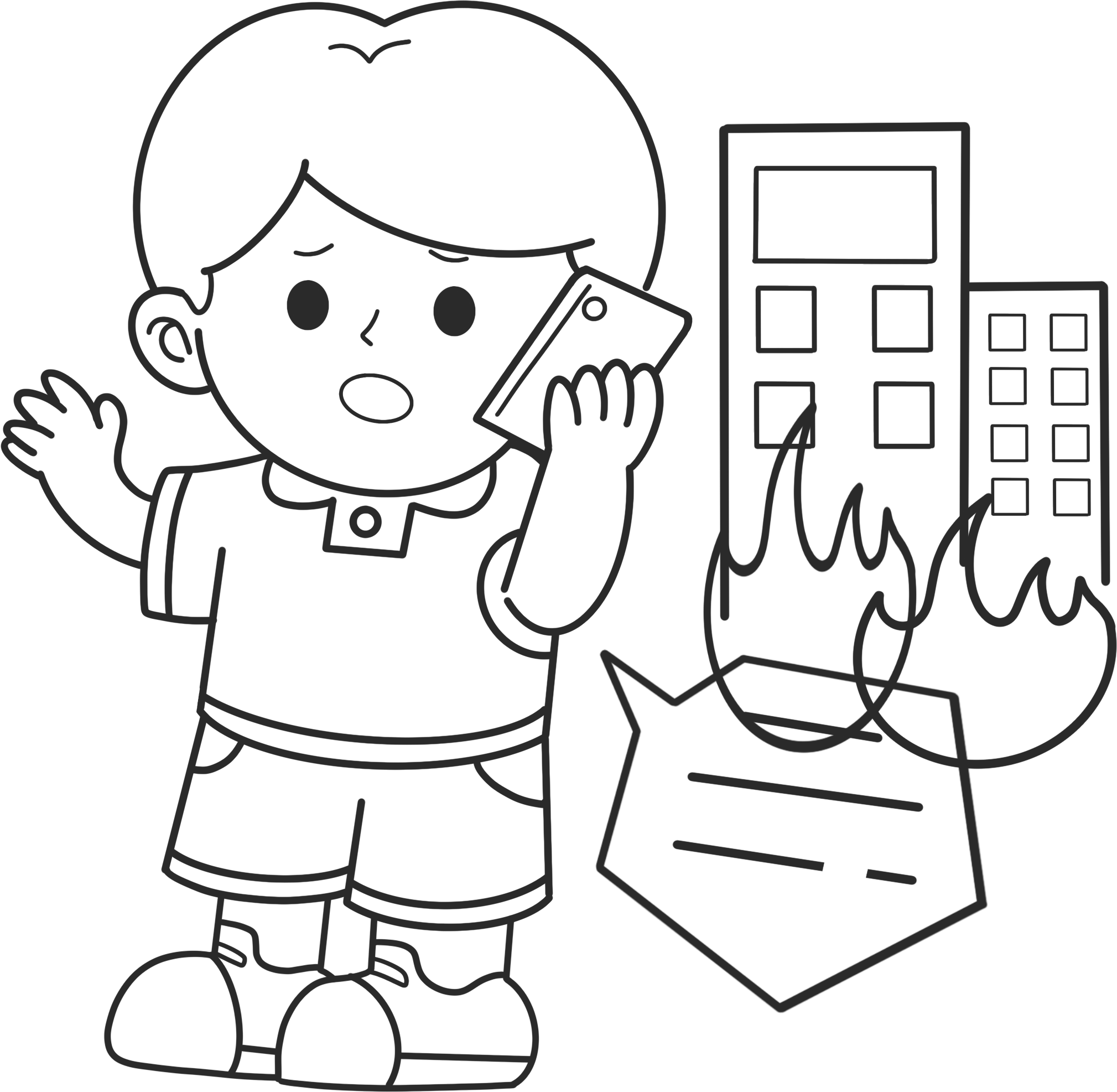 如何报火警图片怎样画？