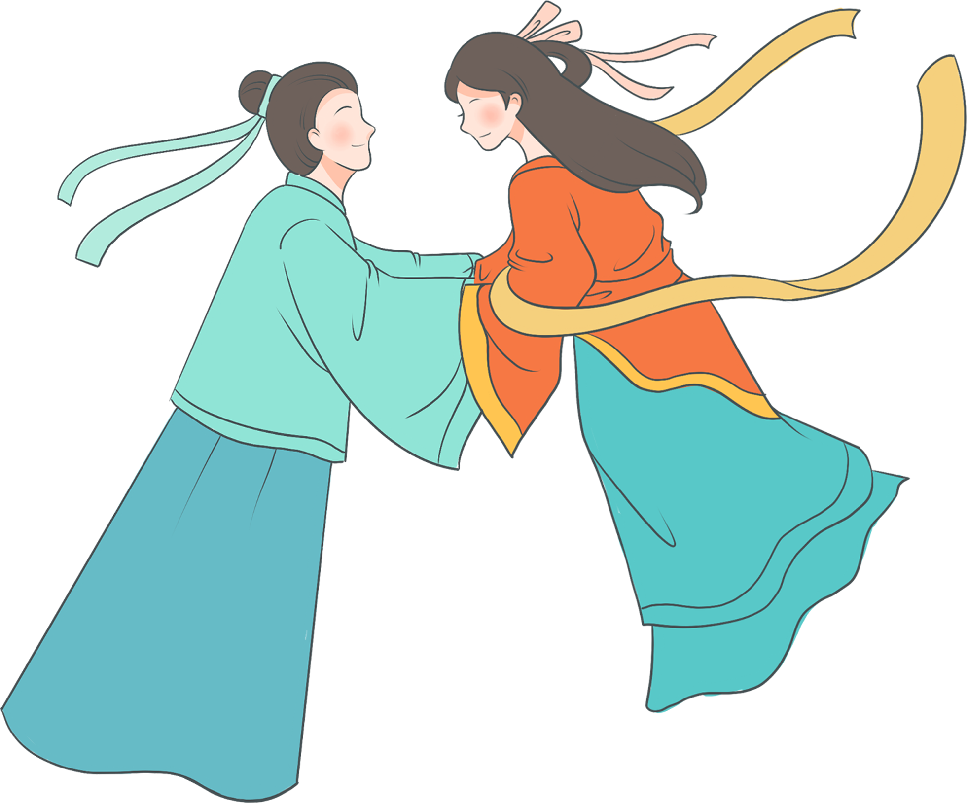 七夕牛郎织女素材图片怎样画？