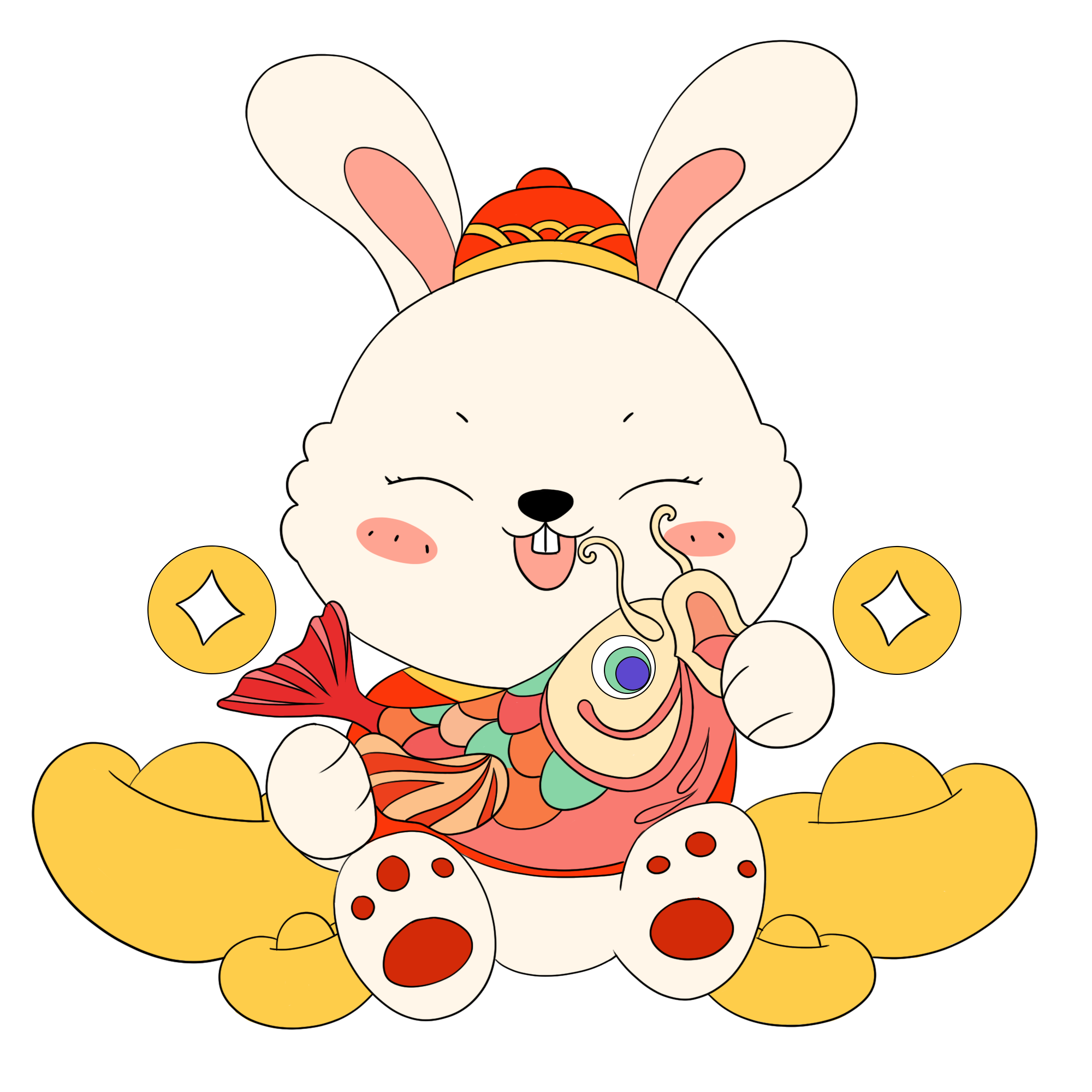 兔年形象图片插画素材制作步骤！