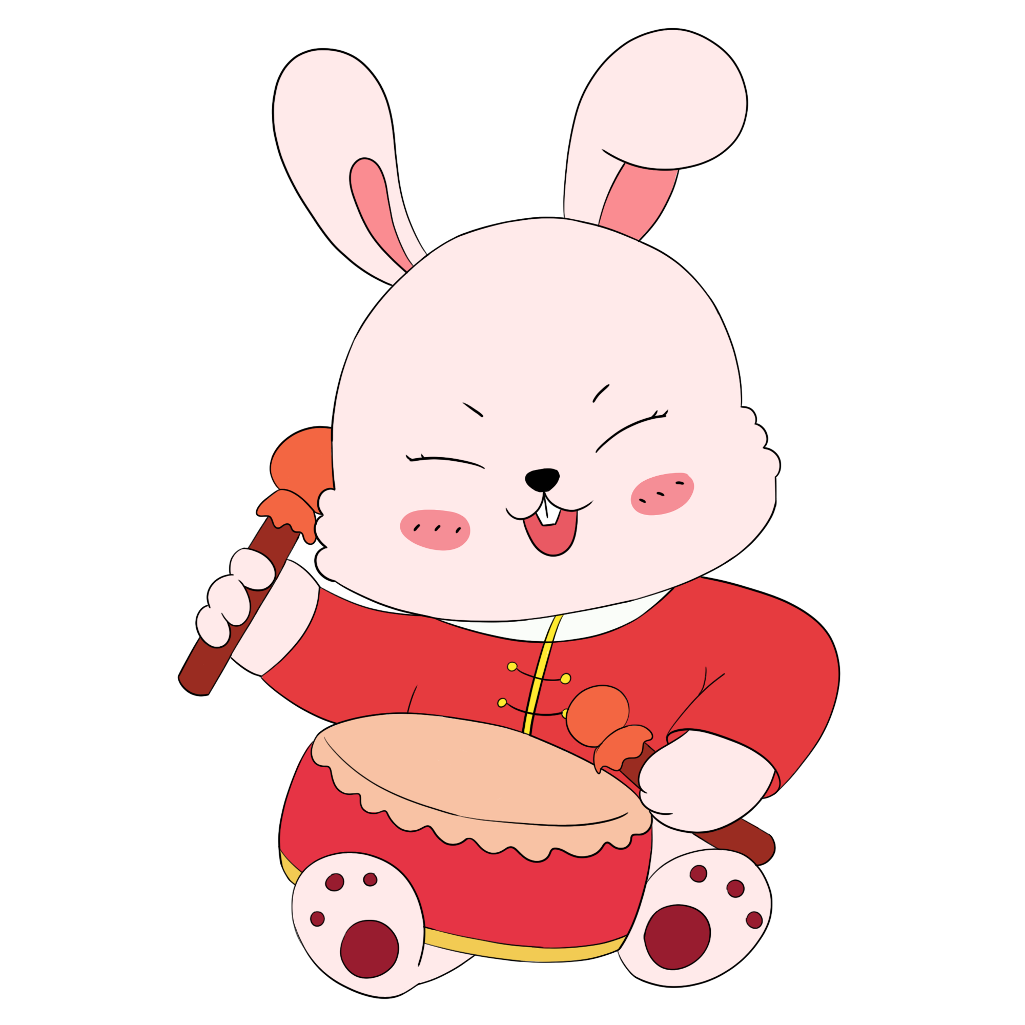 兔年形象图片绘画作品制作步骤！