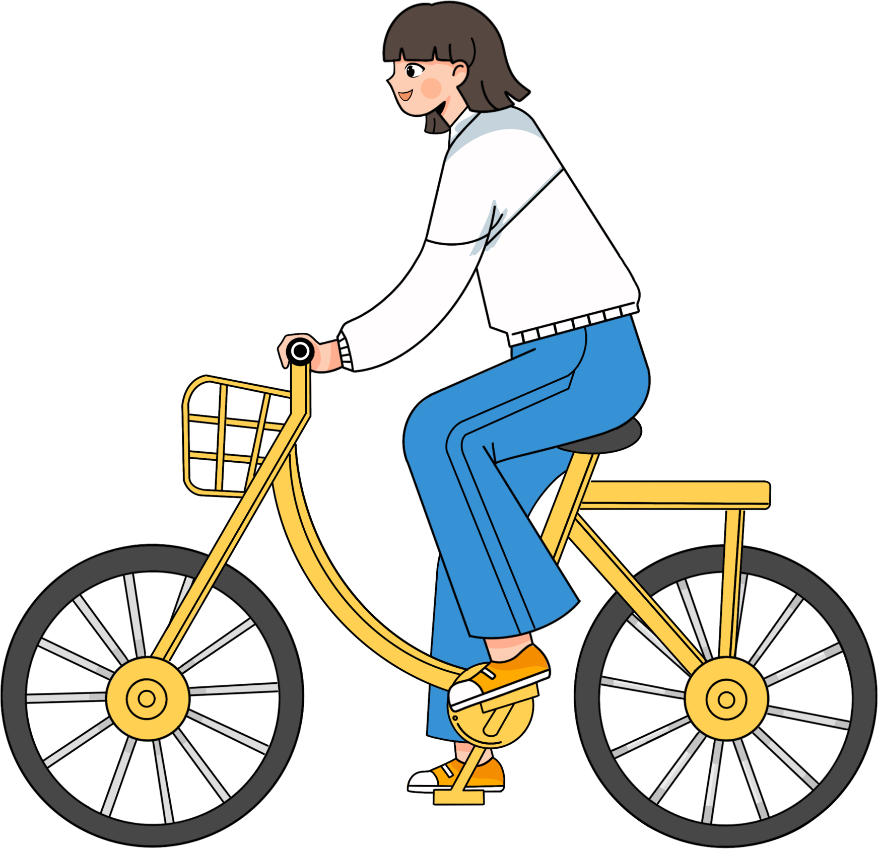 骑车女生图片绘画大全怎么画？